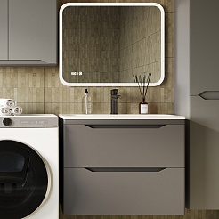 Style Line Мебель для ванной Марелла 70 Люкс Plus антискрейтч подвесная серая матовая – фотография-1